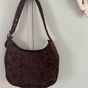 Thirty-One Brown Floral Shoulder Bag